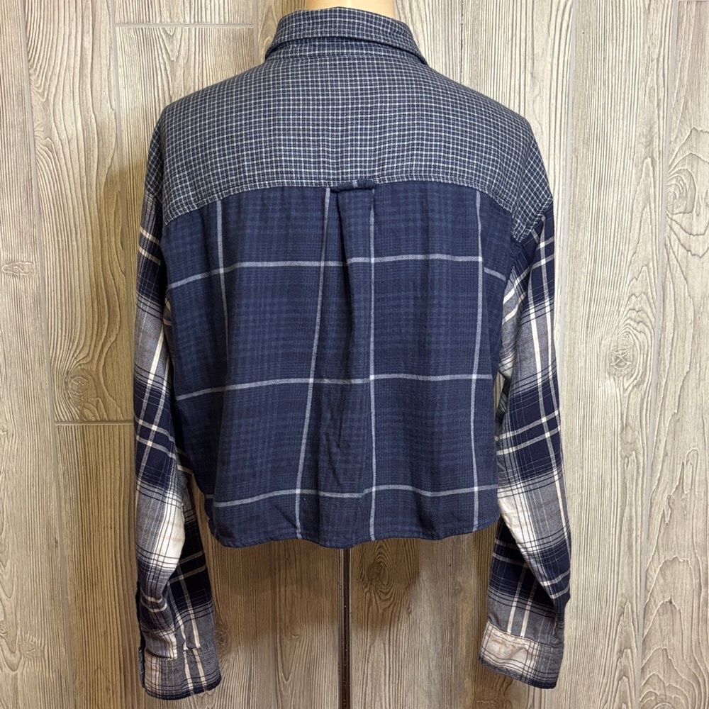 American Eagle Blue Patchwork Plaid Preppy Grunge… - image 5